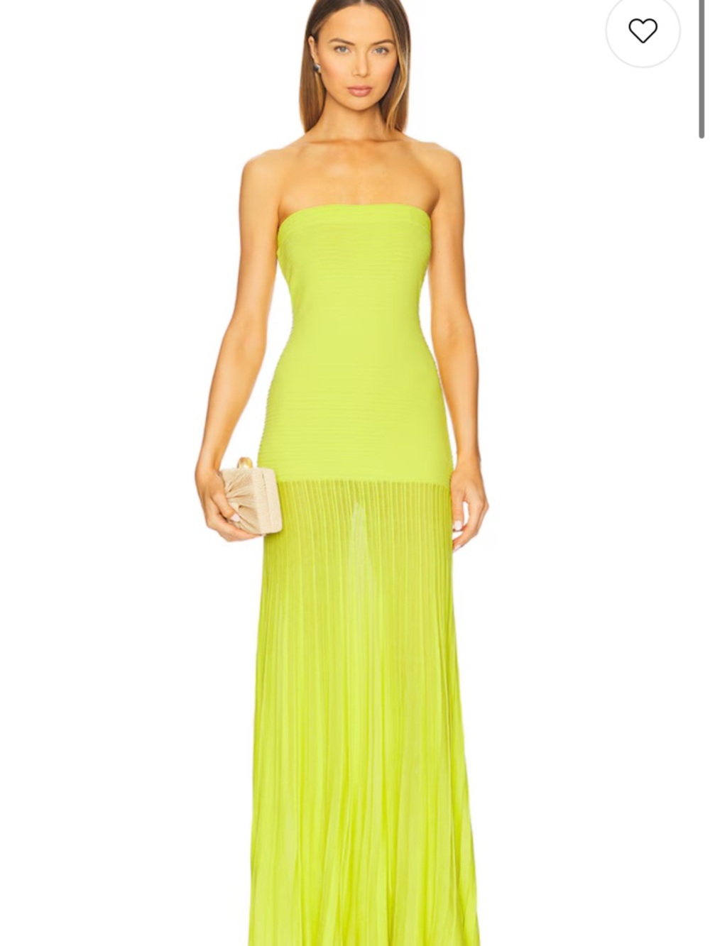 Line & Dot - ARLO Strapless Green mDress